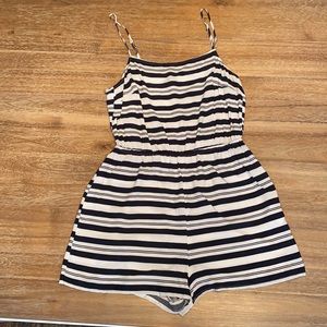 Blue striped romper